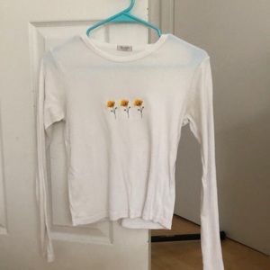 White brandy Melville floral top